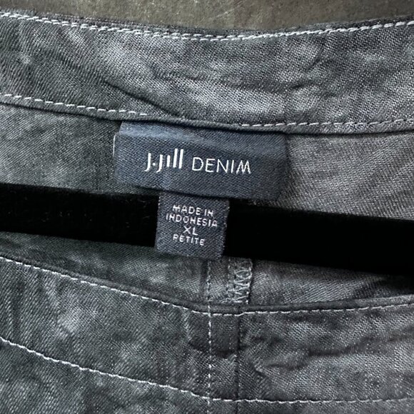 J.Jill Black Tie Dye Size Petite XL Extra Large Tencel Blue Dress Sleeveless - Picture 4 of 10